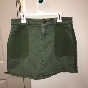 Army green skirt